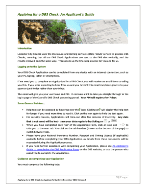 DBS applicants guide - Leicester City Council