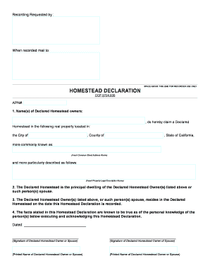 California Homestead Declaration Form