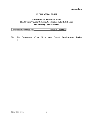 Health Care Voucher Scheme Application Form