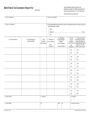 Wisconsin Multi-Parcel Tax Exemption Report