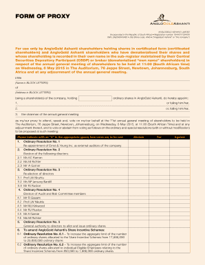 AngloGold Ashanti Proxy Form