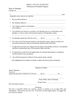 Small Estate Affidavit