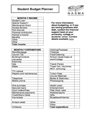Student Budget Planner