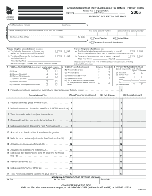 Amended Nebraska Individual Income Tax Return