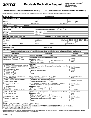 Psoriasis Medication Request Form