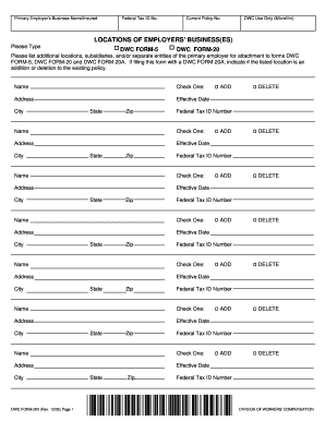 California Employer Business Location Form