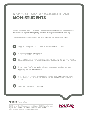Information Form for Prospective Tenants