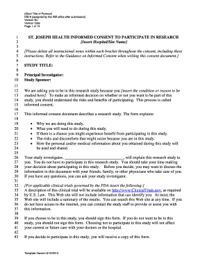 St. Joseph Health Informed Consent for Research