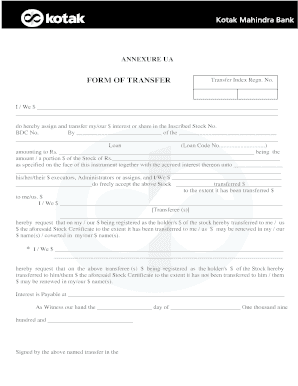 Stock Transfer Form