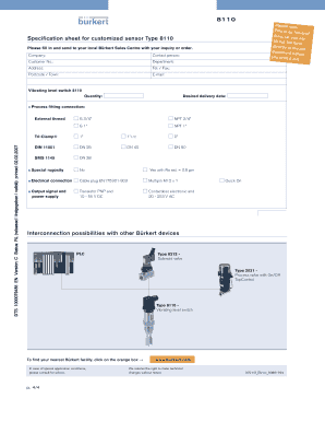 Vibrating Level Switch 8110 Form
