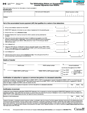 Tax Withholding Waiver on RESP Income Payments