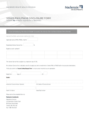 Mackenzie Private Wealth Program Disclosure Form