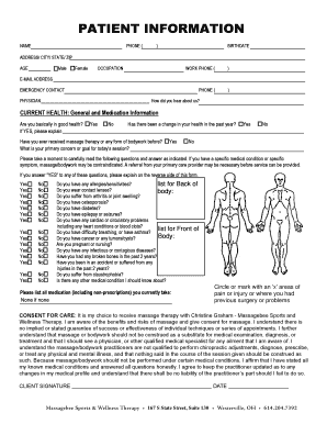 Massage Consent Form