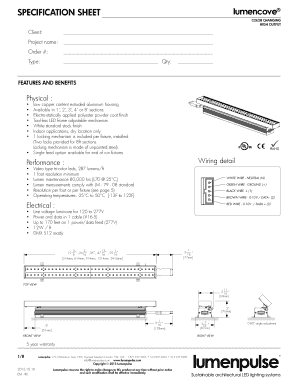 Lumencove Color Changing High Output Specification Sheet