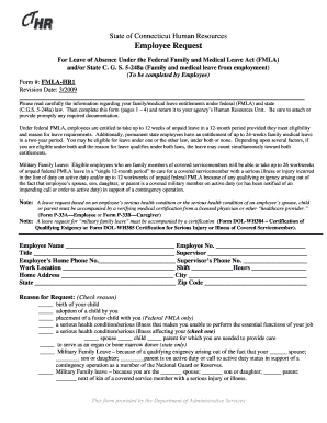 Connecticut FMLA Leave Request Form