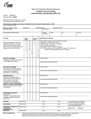Connecticut Employee Service Rating Form