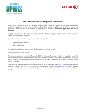 Montana Medicaid Provider Enrollment Form