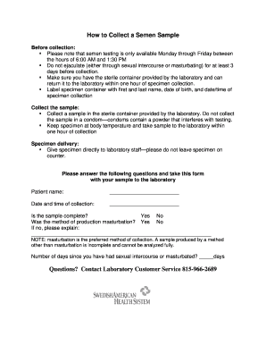 Semen Sample Collection Instructions