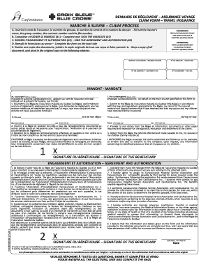 Demande de règlement – Assurance voyage