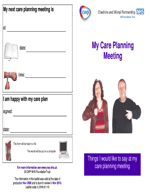 Care Planning Meeting Form