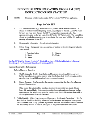 Individualized Education Program (IEP) Form