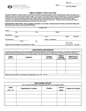 Employment Application Form