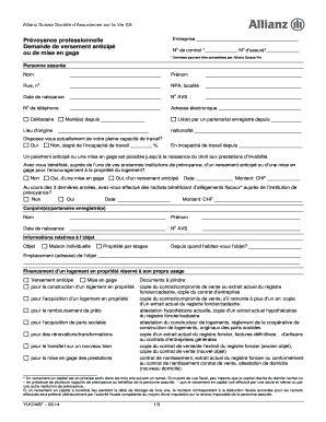 Demande de versement anticipé
