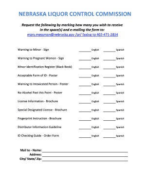 Nebraska Liquor Control Commission Request Form