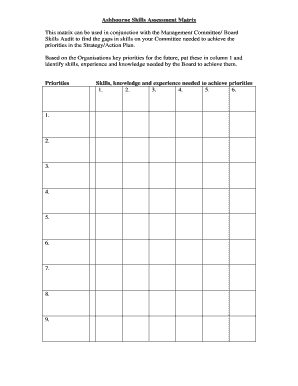 Management Committee Skills Assessment Matrix