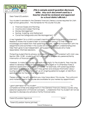 Parent Guardian Disclosure Letter