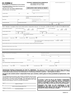 Oklahoma Employer’s First Notice of Injury