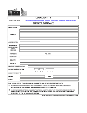EU Legal Entity Form