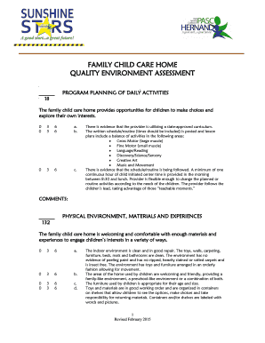 Family Child Care Home Quality Assessment Form
