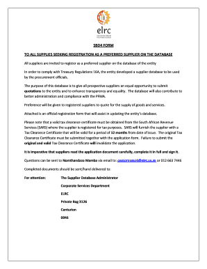 South African Supplier Registration Form