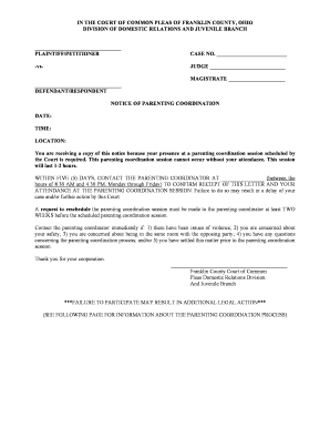 Notice of Parenting Coordination