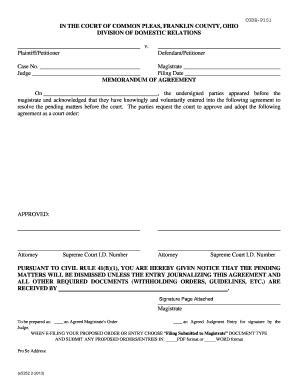 Memorandum of Agreement