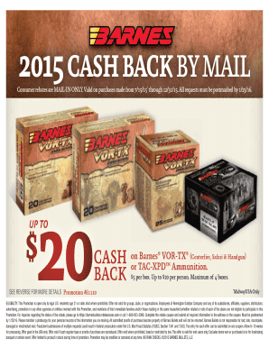 Barnes Ammunition Cash Back Rebate Form