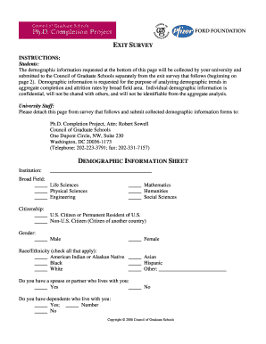 PhD Completion Project Exit Survey