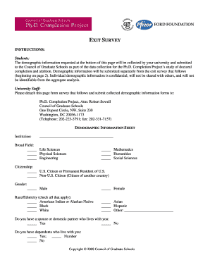 Ph.D. Completion Project Exit Survey