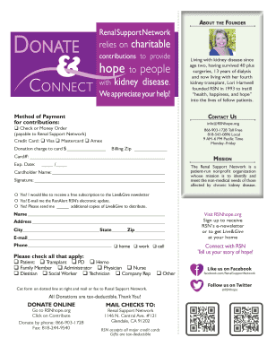 Renal Support Network Donation Form