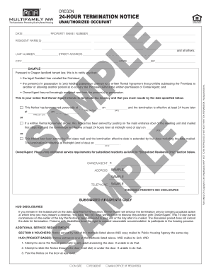 Oregon 24-Hour Termination Notice
