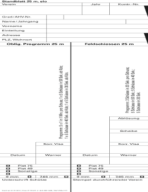 Standblatt 25 m