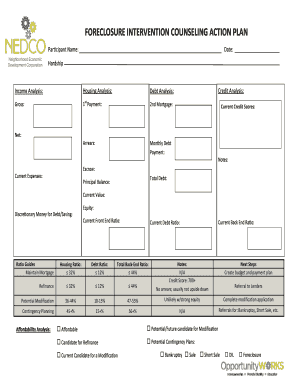 Foreclosure Intervention Counseling Action Plan
