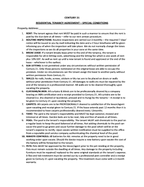 Century 21 Residential Tenancy Agreement