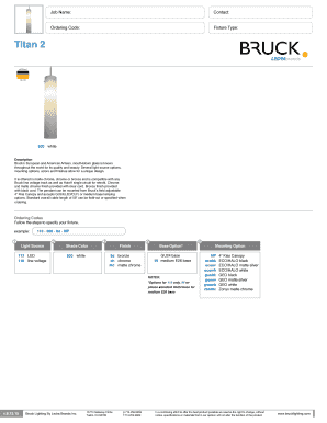 Bruck Artisan Glass Pendant Order Form