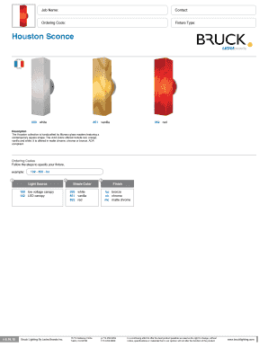 Houston Sconce Order Form