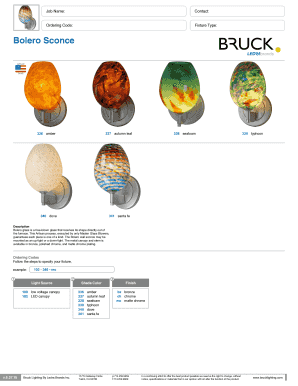 Bolero Sconce Order Form