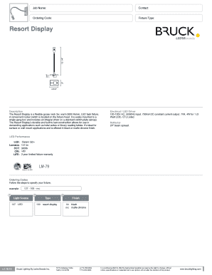 Resort Display LED Fixture Specification Form