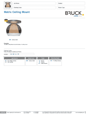 Matrix Ceiling Mount Order Form