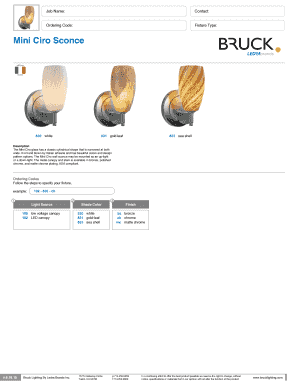 Mini Ciro Sconce Order Form
